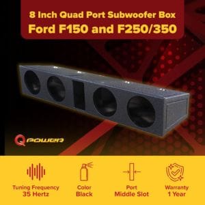 Best Subwoofer for Ford F150 7 QPower 8 inches Quad Port Subwoofer