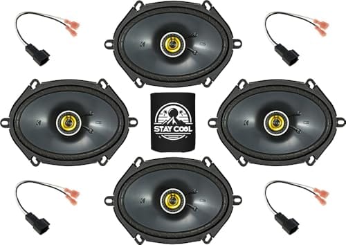 Best Speakers for Ford F150 5 KICKER Speakers 6X8 inch for Ford F-150 1999-2014 Upgrade Kit - 4 Pack of CS Series with Harness, Coaxial Car Audio Front and Rear Door Speaker CSC68, 46CSC684