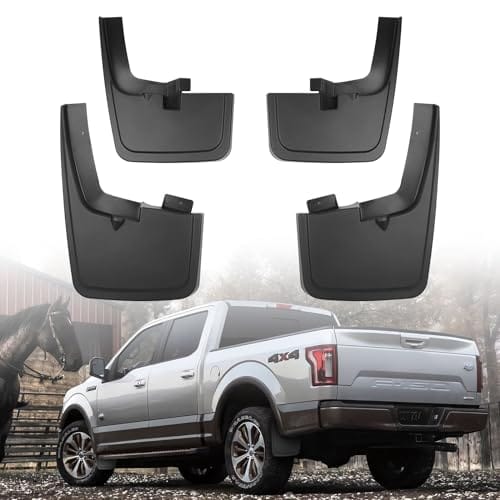 LitMiRaCle Mud Guards Ford F150 Accessory, 4 Pcs Tires Fender, Front and Rear Mudguard for Ford F150 2015/2016/2017/2018/2019/2020 (with OEM Fender Flares), Black, Style B