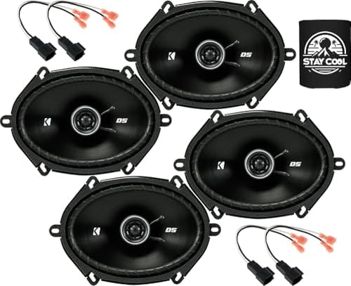 Best Speakers for Ford F150 3 KICKER Speakers 6X8 inch for Ford F-150 1999-2014 Upgrade Kit - 4 Pack of DS Series with Harness, Coaxial Car Audio Front and Rear Door Speaker DSC680, 43DSC6804