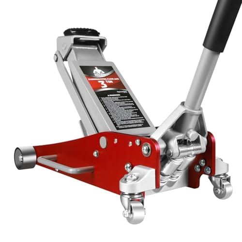 Best Floor Jack for F150 4 Jack Boss 3 Ton Low Profile, Aluminum and Steel Racing Floor Jack with Dual Pistons Quick Lift Pump for Sport Utility Vehicle, Lifting Range 3-15/16