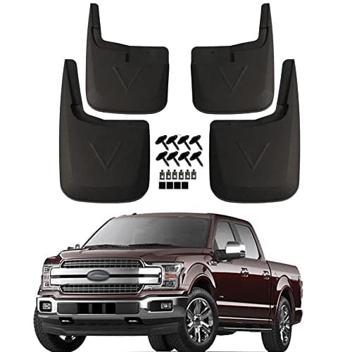 KCOOL Mud Flaps Compatible with Ford 2015-2020 F150 Without OEM Fender Flares Custom Front and Rear Mud Guard Set (4pcs Set)