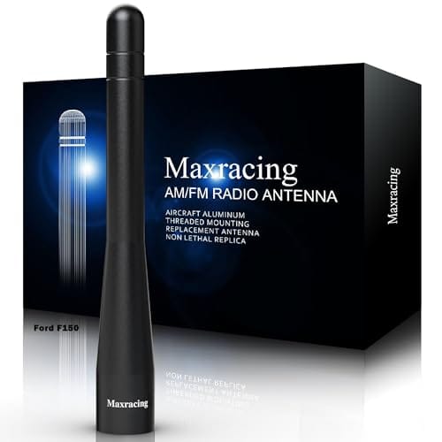 MAXRACING Short Truck Antenna Compatible with Ford F150 Pickup 1997-2025 / Carwash Safe/Aluminum Replacement Antenna