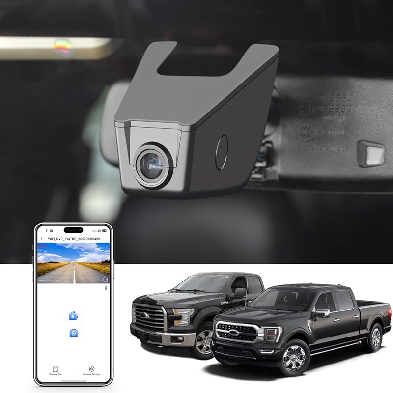 Mangoal 4K UHD Dash Cam for Ford F-150 (2013-2017). Wi-Fi and 128GB Ca
