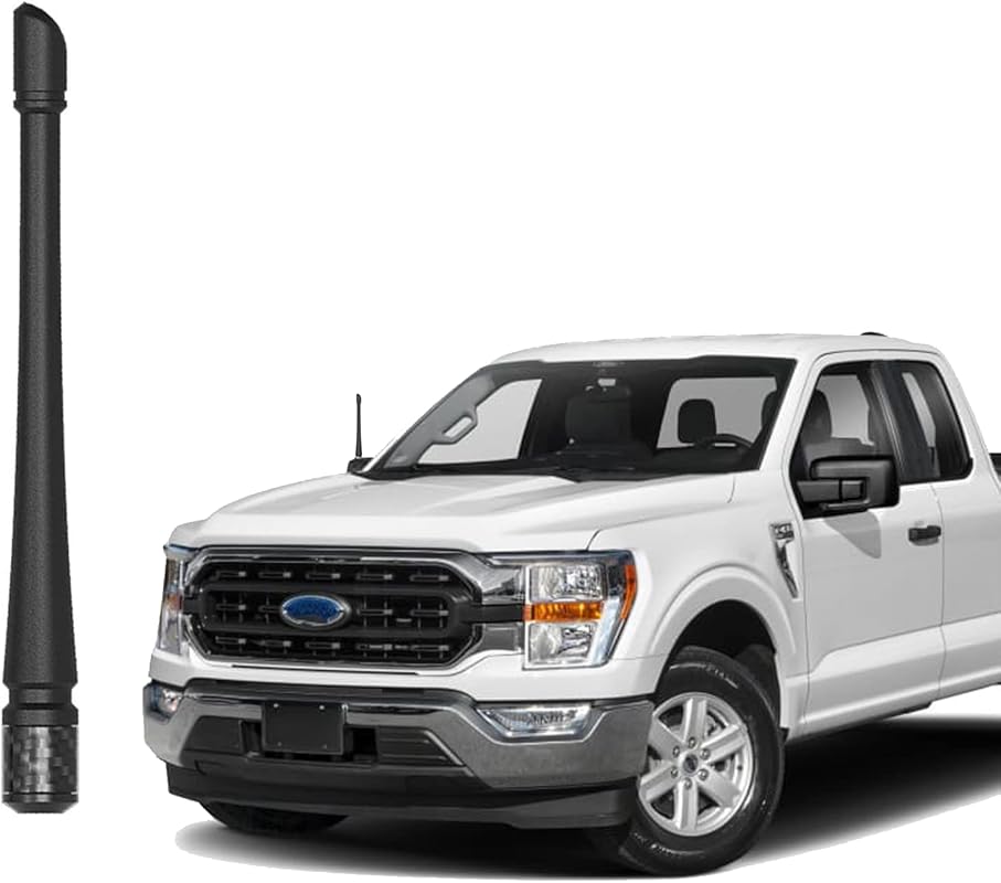7 Inch Carbon Fiber Rubber Radio Antenna for Ford F150 (2009-2025). Ca