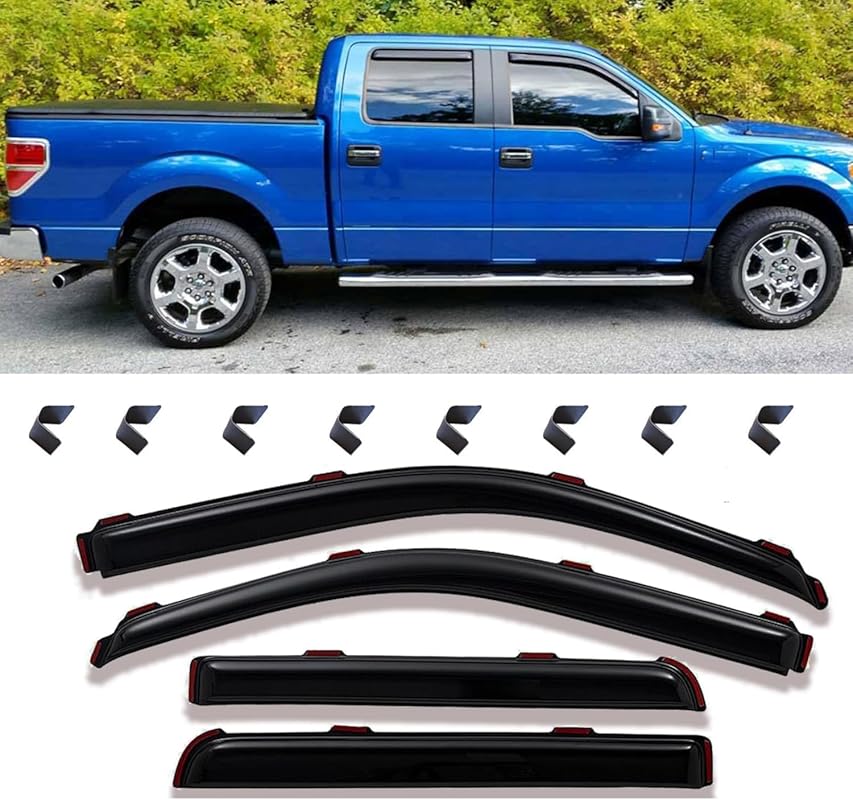 in-Channel Rain Guards Window Visors Side Wind Deflectors Vent Guard S